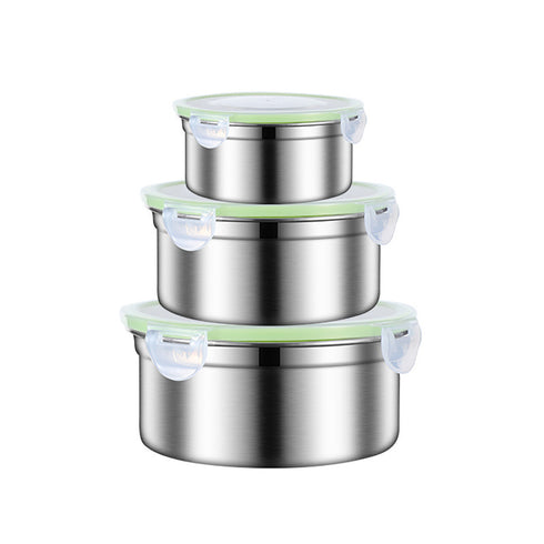 304 Stainless Steel Fresh-keeping Food Storage Box Sealed